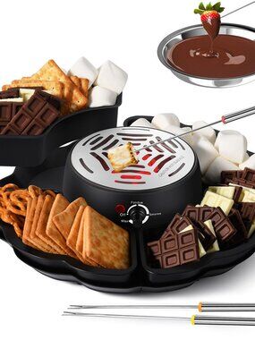 2-in-1 Electric S'mores Maker & Fondue Pot Set